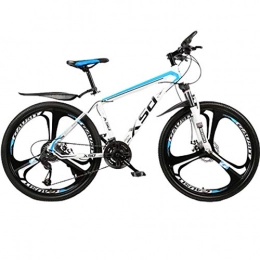 BNMKL Vélo de montagnes BNMKL Vélo VTT, Vélo De Montagne, 26 Pouces-21 / 24 / 27 Vitesses Suspension Avant VTT Bicyclette, Freins À Disque, pour Adolescents D'adultes Hommes Et Femmes, White Blue, 26In 27Speed