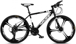 CDFC Vélo de montagnes CDFC 24 Pouces Mountain Bikes, Double Disque de Frein Hardtail Hommes VTT, vélo Missing, Cadre en Acier Haut Carbone, Black 3 Spoke, 24 Speed