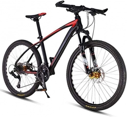 CDFC Vélo de montagnes CDFC 26inch VTT 27 Vitesses, Double Frein à Disque Hardtail VTT, Hommes Femmes Adultes Tout-Terrain VTT, Missing & Guidon, Rouge