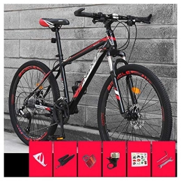 COSCANA Vélo de montagnes COSCANA Vélo De Montagne avec Suspension Avant De Cadre De 17", VTT 21-27 Vitesses avec Freins à Double Disque Vélo De Montagne pour Hommes Femmes AdultesRed-21 Speed