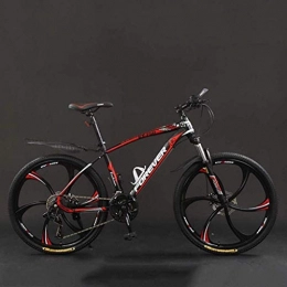 CSS vélo CSS Vélo, 24 pouces 21 / 24 / 27 / 30 vitesses VTT, vélo de montagne à queue dure, vélo léger avec siège réglable, frein à disque double 6-11, Noir rouge, 24 vitesses
