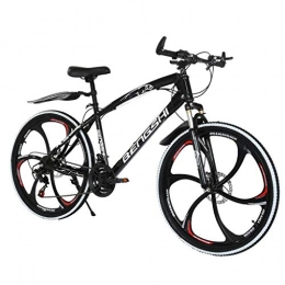 CXSMKP Vélo de montagnes CXSMKP 26 Pouces VTT avec Suspension Avant, Freins Double Disque, 21 Vlos Vitesse Hommes VTT, Acier Haute Teneur en Carbone Adulte Bicyclette, Noir