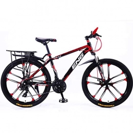 DFKDGL Vélo de montagnes DFKDGL Vélo de montagne 21 / 24 / 27 / 30 vitesses en acier à haute teneur en carbone à vitesse variable 24 / 26" Vélo de VTT à suspension complète pour hommes / femmes (couleur : B-66 cm, taille : 30 vitesses)