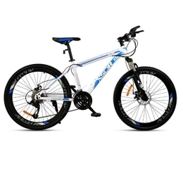 LADDER Vélo de montagnes Dsrgwe VTT, 26” Mountain Bike, Cadre en Acier au Carbone Mountain Bicycles, Double Disque de Frein et la Fourche Avant, 21 / 24 / 27-vitesse (Color : Blue, Size : 27-Speed)