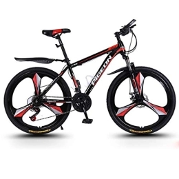 Dsrgwe vélo Dsrgwe VTT, 26inch Mountain Bike, Semi-Rigide Cadre Carbone vélo en Acier, Double Frein à Disque et Suspension Avant, Roues en Alliage, 24 Vitesse (Color : Black)