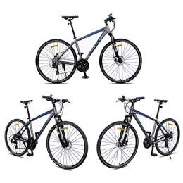 LADDER Vélo de montagnes Dsrgwe VTT, 26inch VTT, Vélos de Montagne en Alliage d'aluminium, Double Frein à Disque et Suspension Avant Lock, 27 Vitesses (Color : Black+Blue)