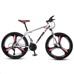 Dsrgwe vélo Dsrgwe VTT, 26inch VTT, Vélos de Montagne Semi-Rigide, Double Frein à Disque et Suspension Avant, 26 Pouces Roue, Cadre en Acier au Carbone (Color : Red+White, Size : 24-Speed)