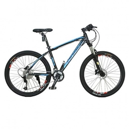 Dsrgwe vélo Dsrgwe VTT, 26inch VTT, Vélos en Alliage d'aluminium, 17" Cadre, Suspension à Double Disque de Frein Avant et 27 Vitesse (Color : Black+Blue)