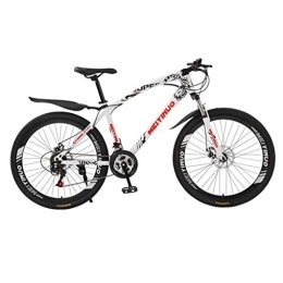 Dsrgwe vélo Dsrgwe VTT, Mens VTT / Vélos, Suspension Avant et Double Disque de Frein, Roues 26 Pouces (Color : White, Size : 27-Speed)