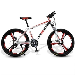 Dsrgwe vélo Dsrgwe VTT, VTT, Vélos de Montagne Semi-Rigide, Cadre en Acier au Carbone, Roues 26 Pouces, Double Disque de Frein et de Suspension Avant (Color : White+Red, Size : 21 Speed)