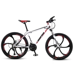 Dsrgwe vélo Dsrgwe VTT, VTT / Vélos, Suspension Avant et Double Disque de Frein, Roues 26 Pouces, Cadre en Acier au Carbone, 21 Vitesses, 24 Vitesses, 27 Vitesses (Color : Red+White, Size : 21-Speed)