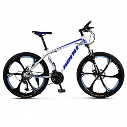 EPMR Vélo de montagnes EPMR Vlo de Montagne pour Homme, Roues de 26 Pouces, 21 Vitesses, VTT 24 Vitesses, VTT Tout Suspendu, vlo Rigide, Blanc et bleu-21-speed