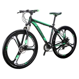 EUROBIKE Vélo de montagnes Eurobike Homme VTT X9 Vélos 73, 7 cm 21speed Double Frein à Disque de Rayon Roues pour vélo - Green