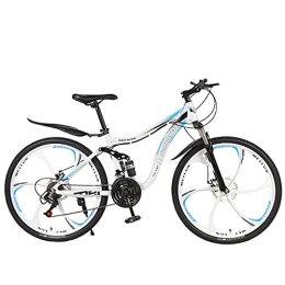 Mountain Bike Vélo de montagnes Freins à double disque avant et arrière et vélo de montagne à double amortissement intégré (noir rouge; noir bleu; blanc bleu; jaune; rose 21 / 24 / 27 vitesses) en acier à haute teneur en carbone