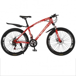 Gnohnay vélo Gnohnay VTT 26'' Vélo de Montagne Cadre en Acier à Haute Teneur en Carbone Frein à Disque en Acier Vélo de Neige Hors Route, pour Adultes Homme, Rouge, 27 Speed