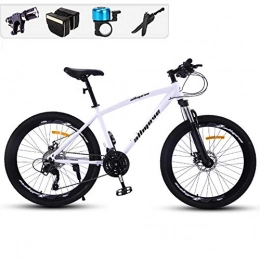 GPAN Vélo de montagnes GPAN VTT vélo de Montagne 24 Vitesses, absorbeur de Choc, 24 / 26 Pouces, Double Freins A Disque, Hors Route vélo Hommes et Femmes, White, 26