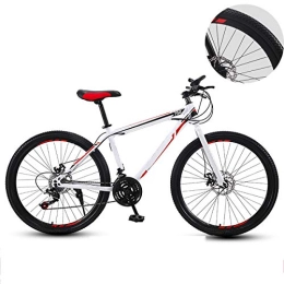 GUOHAPPY Vélo de montagnes GUOHAPPY VTT 26 Pouces, VTT Acier Au Carbone Plein Vélo De Suspension, des Freins À Double Disque, 330Lbs De Palier, Adapté À La Hauteur 170-185Cm, White Red, 27