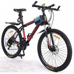 GXQZCL-1 Vélo de montagnes GXQZCL-1 VTT, vlo Tout Terrain, Vlos de Montagne, 26" Vlos de Montagne, avec Double Frein Disque et Suspension Avant, 21speeds, Cadre en Acier au Carbone MTB Bike (Color : Black)