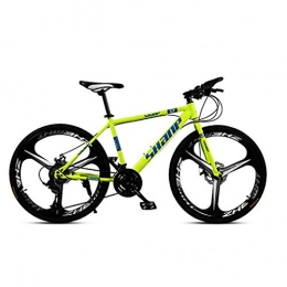 HAOHAOWU Vélo de montagnes HAOHAOWU Route, VTT Unisexe 26 Pouces À Double De Frein À Disque De Roue 30 Une Vitesse De Vélos Tout-Terrain De Estee De Carbone De Bicyclette De Vitesse, Jaune