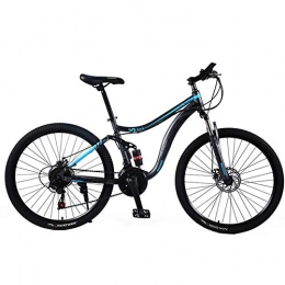 HJ Vélo de montagnes hj VTT Vlo, (26 / 24 Pouces) 30 Vitesse Amortisseur Vitesse Variable Montagne Cycle Jante en Acier Au Carbone Hommes Et Femmes Vlo Urban Outdoor Mountain Bike, Bleu, 24inch