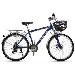 JLQWE vélo JLQWE Vélo VTT Mountain Bike, 26 « » Mountain Bicycles 21 Vitesses Légère en Alliage D'aluminium Cadre Suspension Frein À Disque Avant avec Selle (Color : Blue)