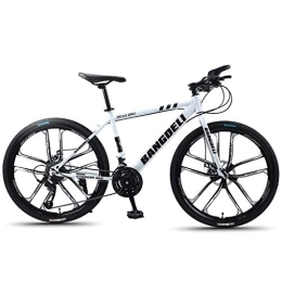 Kays vélo Kays VTT Vélo de Montagne 26" Femmes / Hommes Montagne Vélos 21 / 24 / 27 / 30 Vitesse Légère Cadre en Acier Au Carbone Absorption Dual Shock Suspension (Color : White, Size : 24speed)