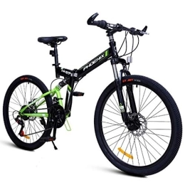 Kays vélo Kays VTT Vélo de Montagne VTT, 24 / 26 Pouces Unisexe Ravine Vélo 27 Vitesses Cadre en Acier Au Carbone Suspension Frein À Disque Avant (Color : Green, Size : 24'')