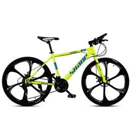 Kays vélo Kays VTT Vélo de Montagne VTT, 26 Pouces De Montagne Vélos Cadre en Acier Au Carbone 21 / 24 / 27 / 30 Suspension Avant Disque Délais Frein (Color : Yellow, Size : 24speed)