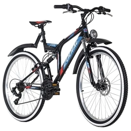 KS Cycling vélo KS Cycling VTT ATB Fully 26" Zodiac Noir / Rouge RH 48 cm Adulte Unisexe, Zoll