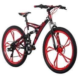 KS Cycling vélo KS Cycling VTT Fully 26" Topspin Noir / Rouge RH 51 cm Adulte Unisexe, Zoll