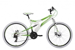 KS Cycling vélo KS Cycling VTT Tout Suspendu 26'' Topeka Blanc-Vert TC 43 cm