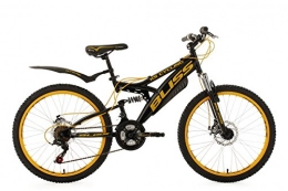 KS Cycling vélo KS Cycling VTT Tout Suspendu Adolescent 24'' Bliss Noir-Jaune TC 38 cm