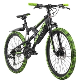 KS Cycling vélo KS Cycling VTT Unisexe pour Jeunes - 24" Bliss - Noir / Vert - RH 38 cm - 24