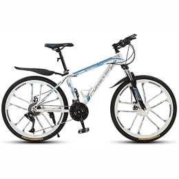 LapooH vélo LapooH 26 Pouces Vélo de Montagne pour Hommes Femmes Adultes 21 / 24 / 27 / 30 Vitesses Transmission VTT vélos en Acier à Haute teneur en Carbone, Blanc, 21 Speed