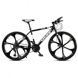 LC2019 Vélo de montagnes LC2019 26 Pouces Adulte VTT Double Disque De Frein, Gearshift Vélo, VTT Semi-Rigide avec 6 Cutter Noir (Color : 24-Stage Shift, Size : 26inches)