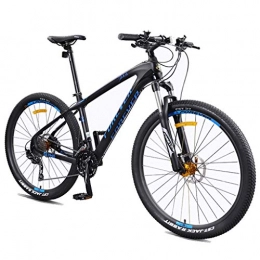 LDDLDG Vélo de montagnes LDDLDG Vélo de montagne 27, 8 cm 27 vitesses pour femme / homme VTT léger Cadre en fibre de carbone Suspension à disque (couleur : bleu)