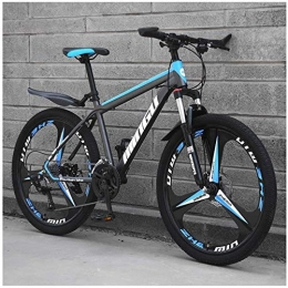 LYQZ Vélo de montagnes LYQZ Solide 26 Pouces VTT for Hommes, Haute teneur en Carbone en Acier Hardtail VTT, Vlo de Montagne avec Suspension Avant Sige rglable (Color : 27 Speed, Size : Cyan 3 Spoke)