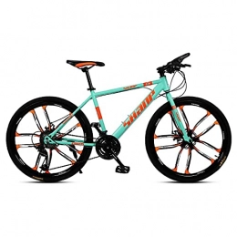 MQJ vélo MQJ Vélo de Montagne 26 Pouces 21 / 24 / 27 / 30 Vélos de Suspension Vitesse Vélo Antidérapant Avec Frein À Double Disque Et Cadre En Acier Au Carbone Élevé Pour Hommes Et Femmes, D, 30 Vitesses