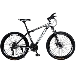 QCLU vélo QCLU 26 Pouces vélo avec fourches de Suspension et éclairage 21 Vitesses Shimano Freins à Disque VTT Semi-Rigide, Trekking Vélo Hommes Vélo Filles vélo, VTT Full Suspension (Color : Black)