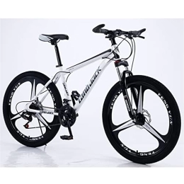 QCLU Vélo de montagnes QCLU Unisexe Mountain Bike, 26 Pouces Mountain Bikes, for Hommes, VTT féminin, avec siège réglable, Freins à Double Disque, Noir et Blanc, 3 Coupe-Roues (Taille : 27-Speed)