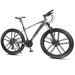 QMMD Vélo de montagnes QMMD Vélo VTT, 26 Pouces Vélo de Montagne, Hommes Vélo De Montagne Aluminium Cadre, Adulte Léger Véhicule Tout Terrain, Suspension Avant Vélos, Gray 10 Spoke, 33 Speed