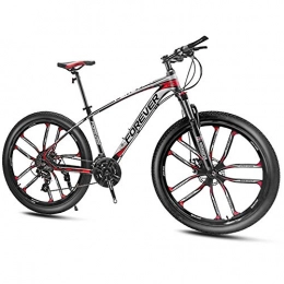 QMMD Vélo de montagnes QMMD Vélo VTT, 26 Pouces Vélo de Montagne, Hommes Vélo De Montagne Aluminium Cadre, Adulte Léger Véhicule Tout Terrain, Suspension Avant Vélos, Red 10 Spoke, 27 Speed