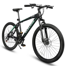 QYTEC vélo QYTEC zxc Vélo pour homme Frein à disque Cadre en aluminium Vélo de montagne pour adultes Protection anti-crevaison Roue Suspension Fourche Vélo Stock (couleur : vert)