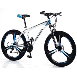 RSTJ-Sjef vélo RSTJ-Sjef Vélo De Montagne pour Adultes, Vélo De Trail 27 Vitesses 26 Pouces avec Double Frein À Disque Et Fourche Avant Absorbant Les Chocs, Cadre en Acier À Haute Teneur en Carbone, Bleu