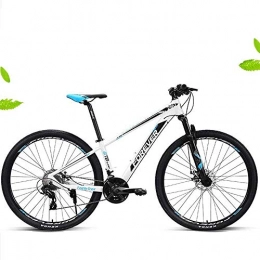 Suge Vélo de montagnes Suge VTT, vlo Tout-Terrain, 27 Vitesses, Double Absorption de Choc 29 Pouces Roue Diamtre Freins disques Gros pneus (Color : White Blue)