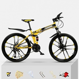 T-Day vélo T-Day VTT Vélo Mountainbike 26 Roues Vélo De Montagne Daul Disc Freins 21 / 24 / 27 Vitesse Vélo Suspension Avant VTT Convient Aux Hommes Et Femmes Passionnés De Cyclisme(Size:24 Speed, Color:Yello)