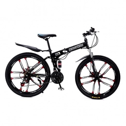 T-Day vélo T-Day VTT Vélo Mountainbike Roues De 26 Pouces De VTT pour Adultes pour Hommes Femmes Cadre en Acier Au Carbone 21 Vitesse avec Frein à Double Disque(Color:Le Noir)