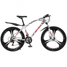 T-Day vélo T-Day VTT Vélo Mountainbike Vélo De 26 Pouces pour Hommes Cadre en Acier Au Carbone Vélo Vélo Vélo 21 / 24 / 27 Vitesse avec Frein à Double Disque Et Fourche Suspension(Size:27 Speed, Color:Blanche)