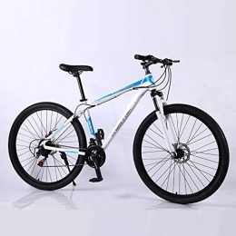 Aigrun Vélo de montagnes VTT 21 / 24 / 27 Vitesses VTT Ultra Léger en Alliage D'Aluminium Vélo Double Frein À Disque Vélo Sports De Plein Air Vélo De Montagne-21 Vitesses Blanc Bleu