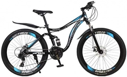 Suge Vélo de montagnes VTT 26 Pouces vlo Adulte vlo Suspension Damping Haut en Acier au Carbone Quart de Travail cole Les tudiants du vlo (Color : Blue Black, Size : 27 Speed)